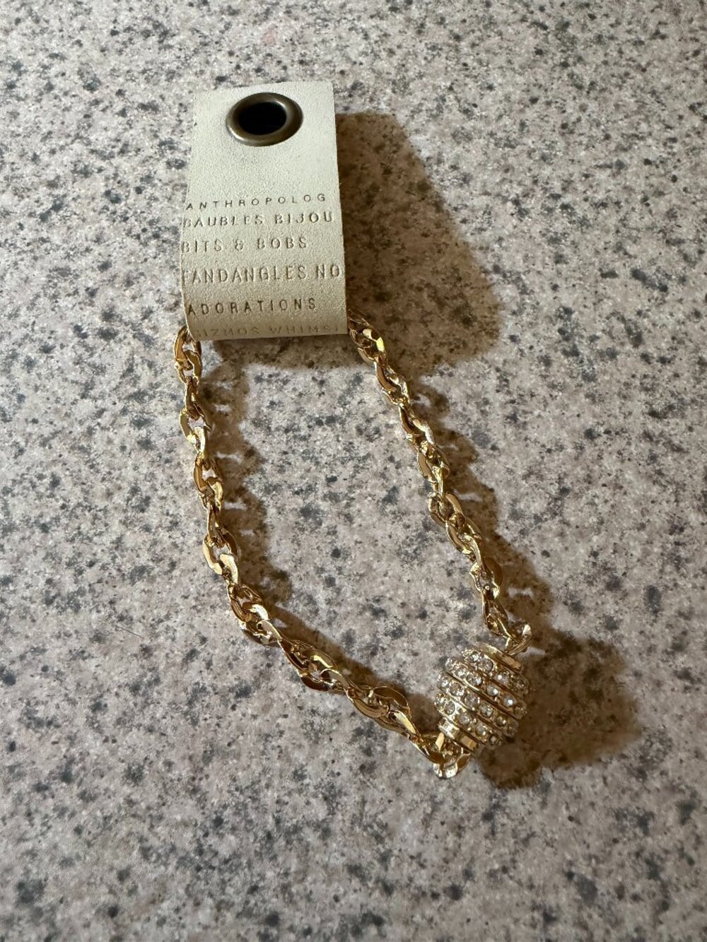 NWT! Anthropolgie Gold Nautical Skinny Link Bracelet - OS
